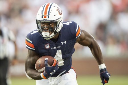 Tank Bigsby #4 from Auburn looks for running room.