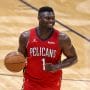 Spurs vs Pelicans Prediction Today: Zion Williamson dribbles down the court in a 2021 home game.