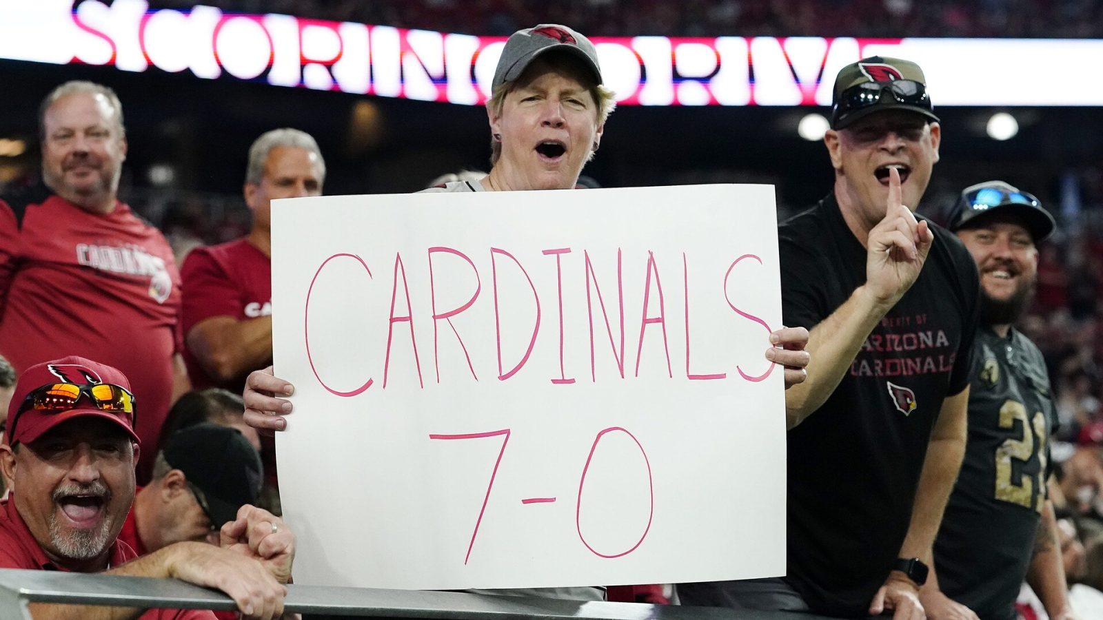 rizona Cardinals fans celebrate their win over the Houston Texans at State Farm Stadium