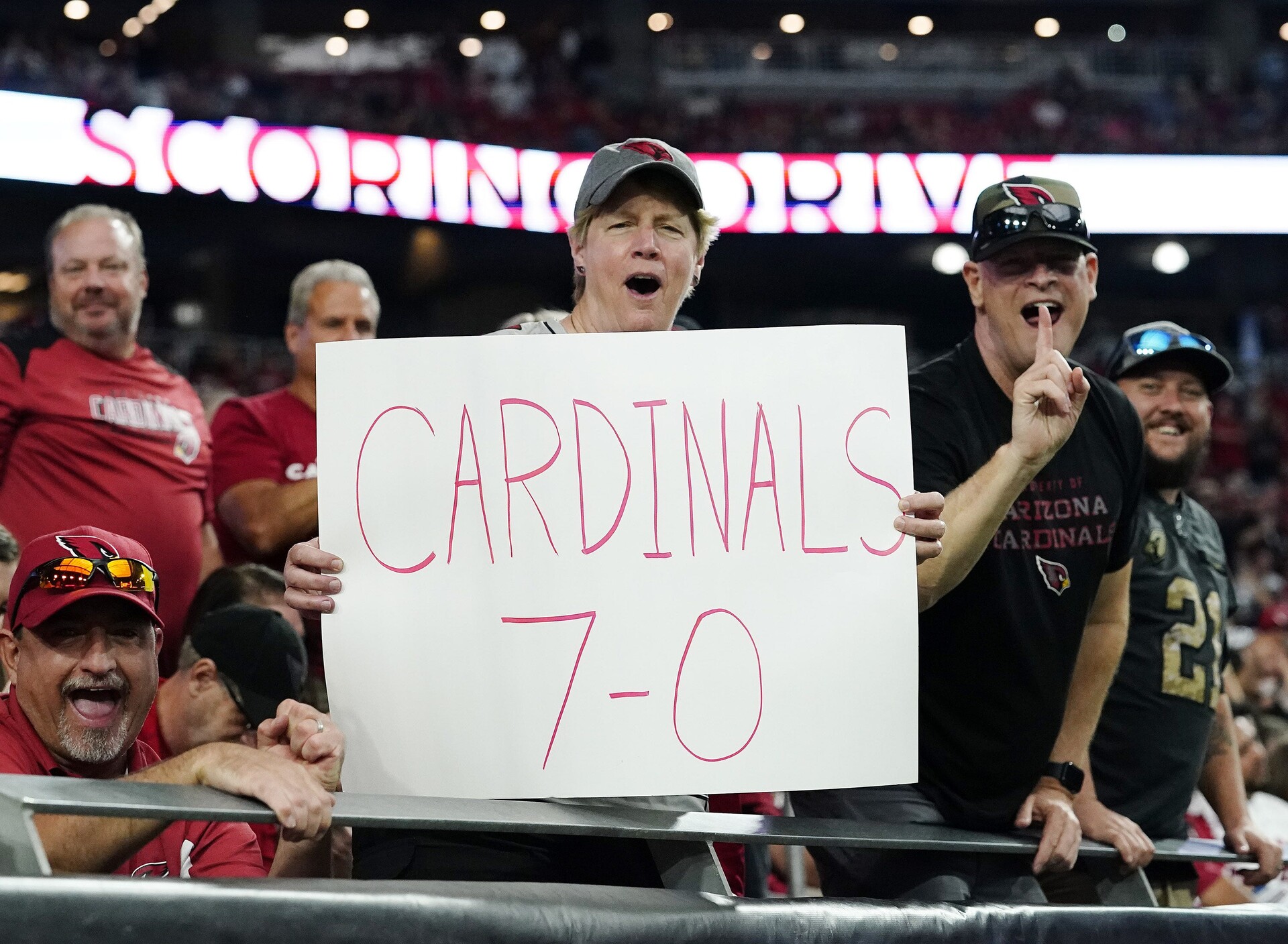 rizona Cardinals fans celebrate their win over the Houston Texans at State Farm Stadium