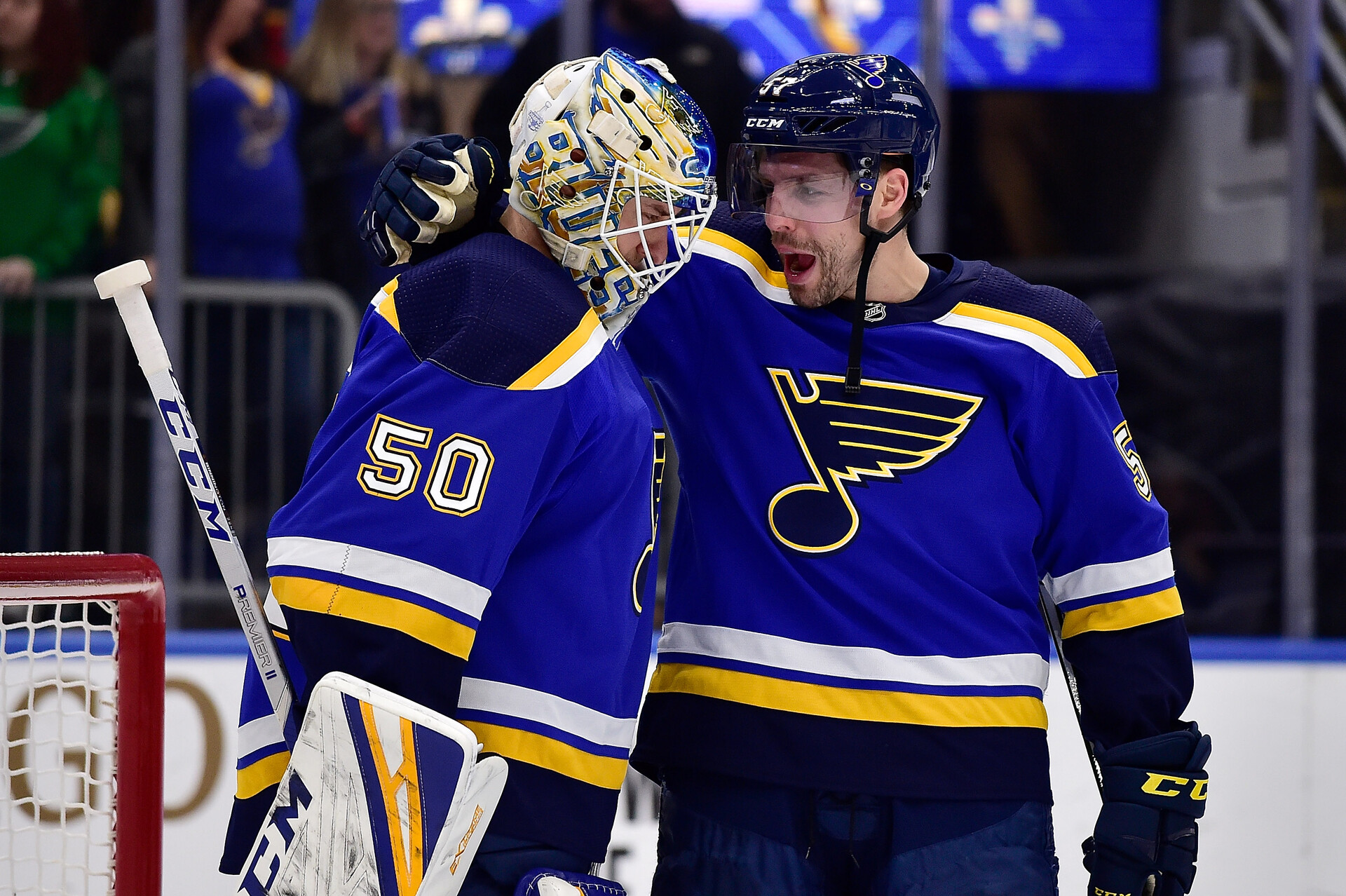 St. Louis Blues in a 2020 home game.