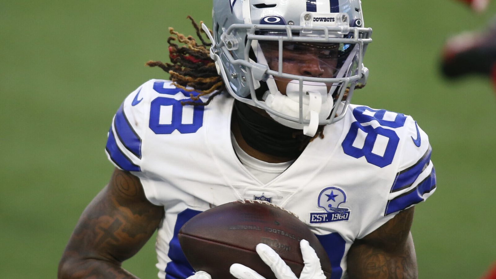 Dallas Cowboys wide receiver #88 CeeDee Lamb runs upfield against the 49ers.