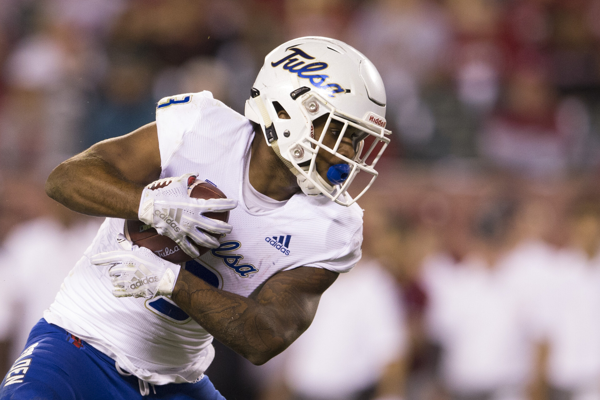 Shamari Brooks #3 of the Tulsa Golden Hurricane runs the ball against the Temple Owls at Lincoln Financial Field on September 20, 2018 in Philadelphia, Pennsylvania.