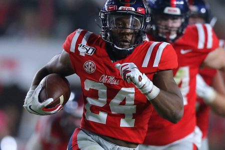 Mississippi's Snoop Conn during a 2021 regular season game.