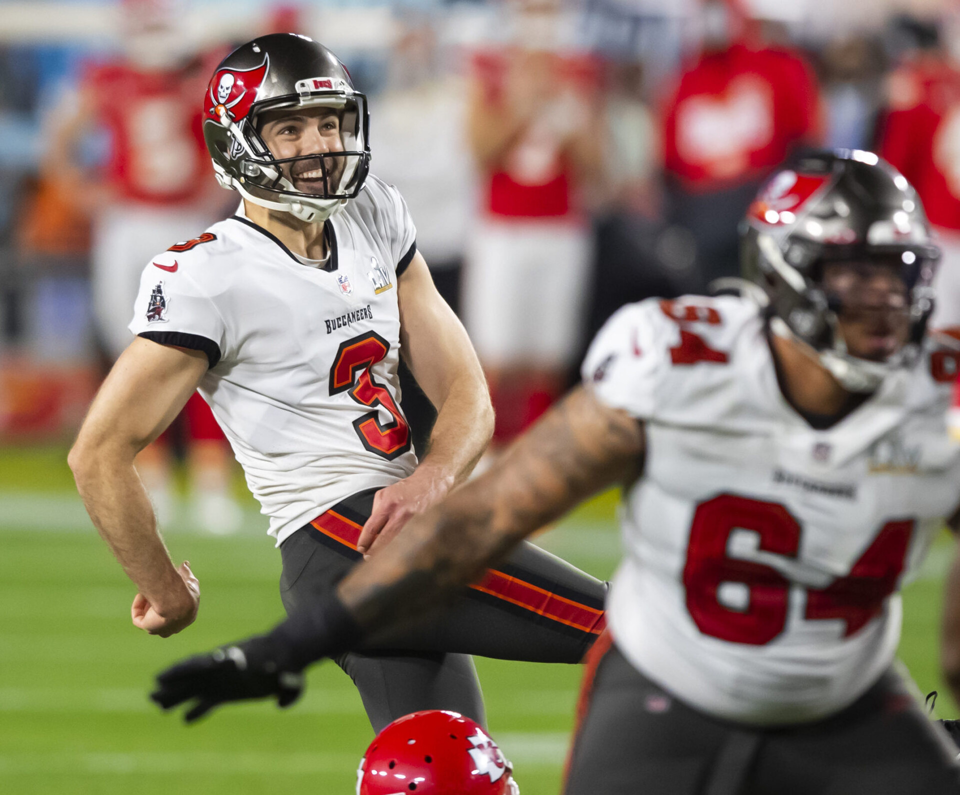 Tampa Bay Buccaneers kicker Ryan Succop (3) against the Kansas City Chiefs in Super Bowl LV