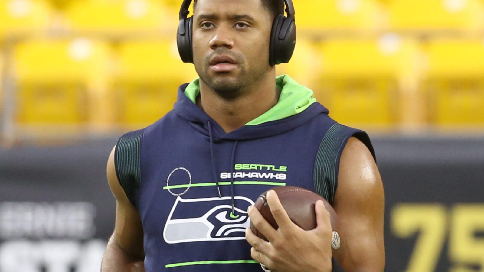 Oct 17, 2021; Pittsburgh, Pennsylvania, USA; Seattle Seahawks quarterback Russell Wilson (3) walks the field before playing the Pittsburgh Steelers at Heinz Field