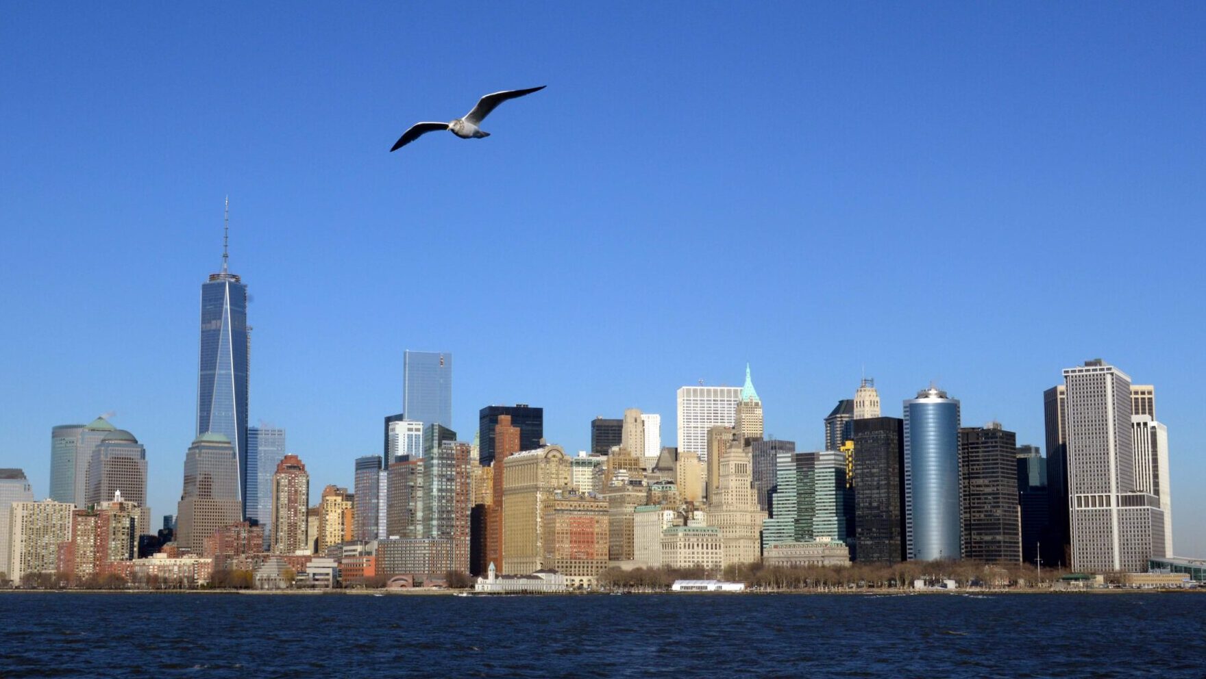 General view of the Manhattan skyline and Freedom Tower in advance of Super Bowl XLVII.