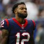 Houston Texans wide receiver Nico Collins (12) during a game between the Los Angeles Rams and the Houston Texans at NRG Stadium on October 31, 2021 in Houston, Texas.