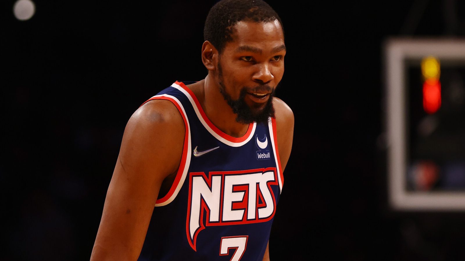 Kevin Durant #7 of the Brooklyn Nets in action against the Chicago Bulls at Barclays Center on December 04, 2021 in New York City.