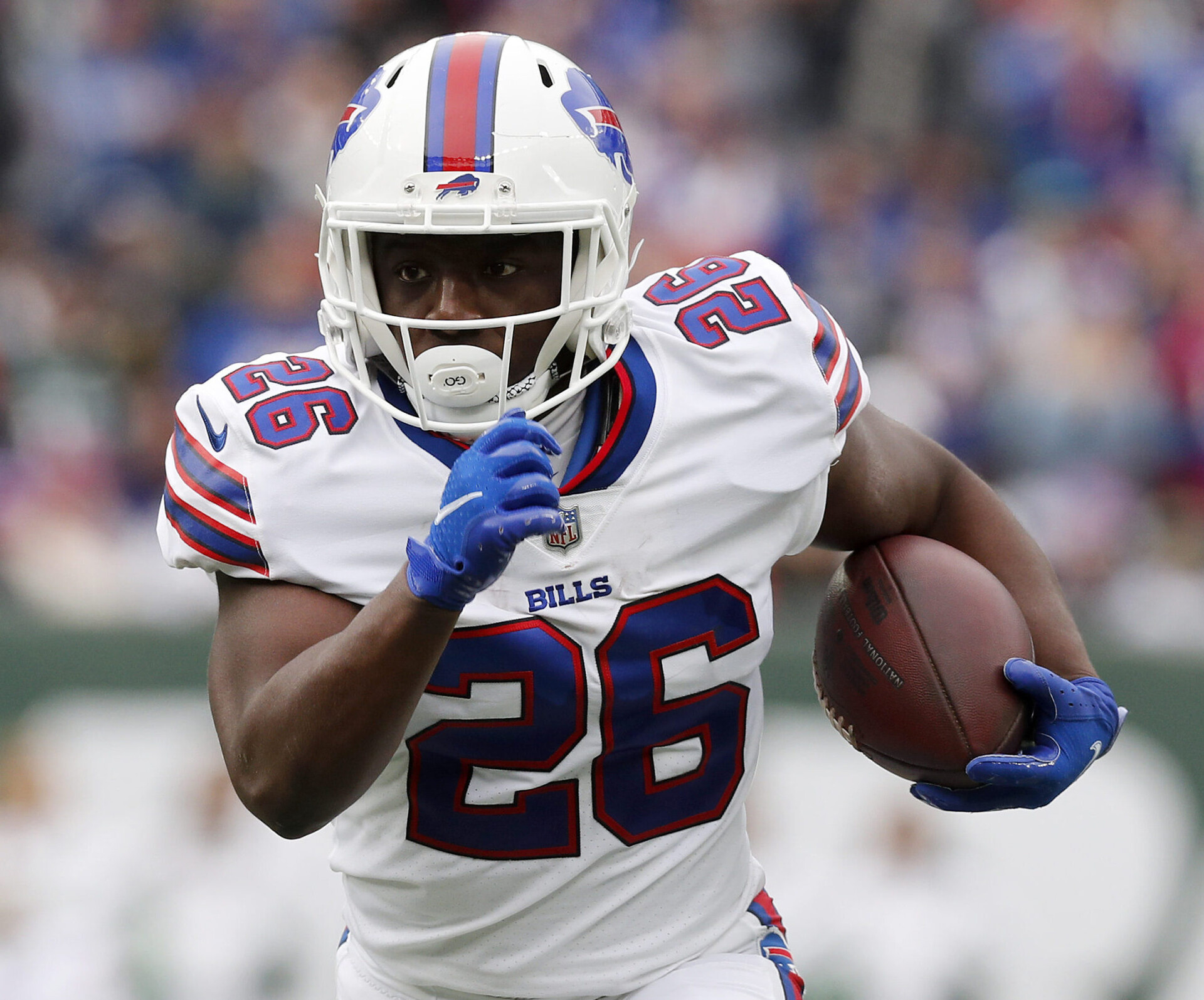 Devin Singletary #26 of the Buffalo Bills in action against the New York Jets at MetLife Stadium on November 14, 2021 in East Rutherford, New Jersey.