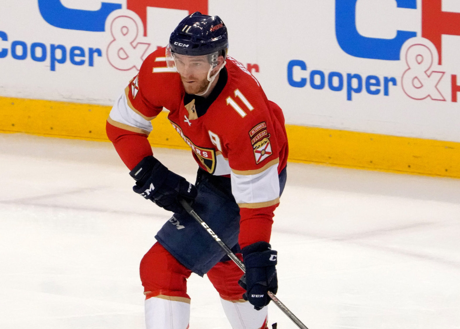 Florida Panthers left wing Jonathan Huberdeau skates with the puck against the Washington Capitals