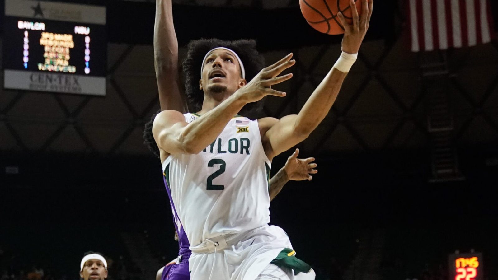 Baylor Bears guard Kendall Brown (2) shoots against the Northwestern State Demons