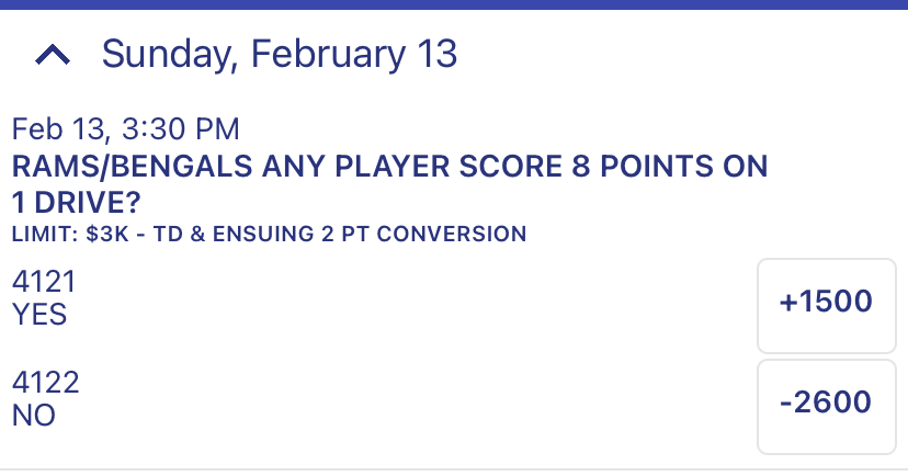 Super Bowl prop bet on the Octopus, from Circa Sports mobile app.