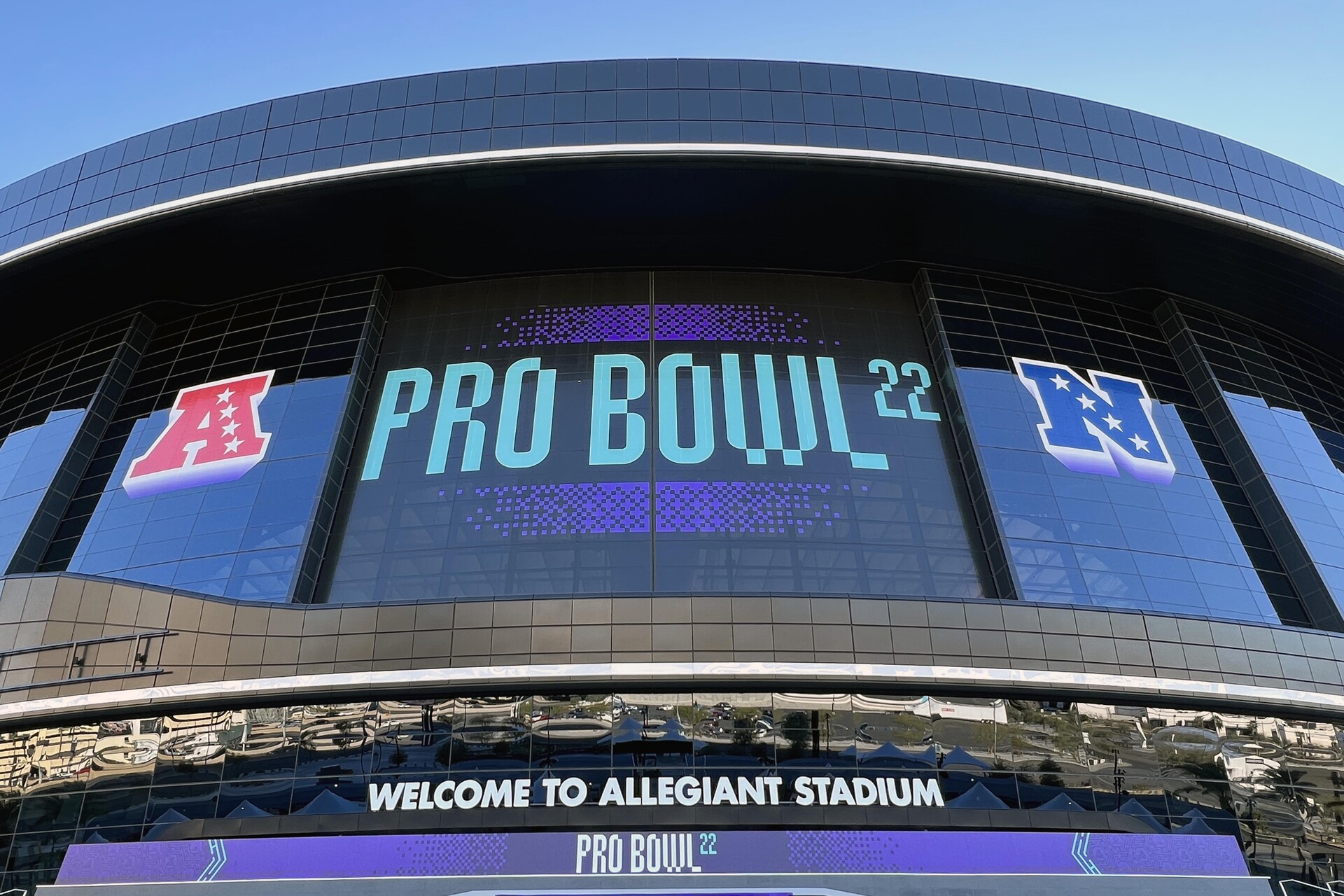 Feb 4, 2022; Las Vegas, NV, USA; A general overall view of Allegiant Stadium, the site of the 2022 Pro Bowl.