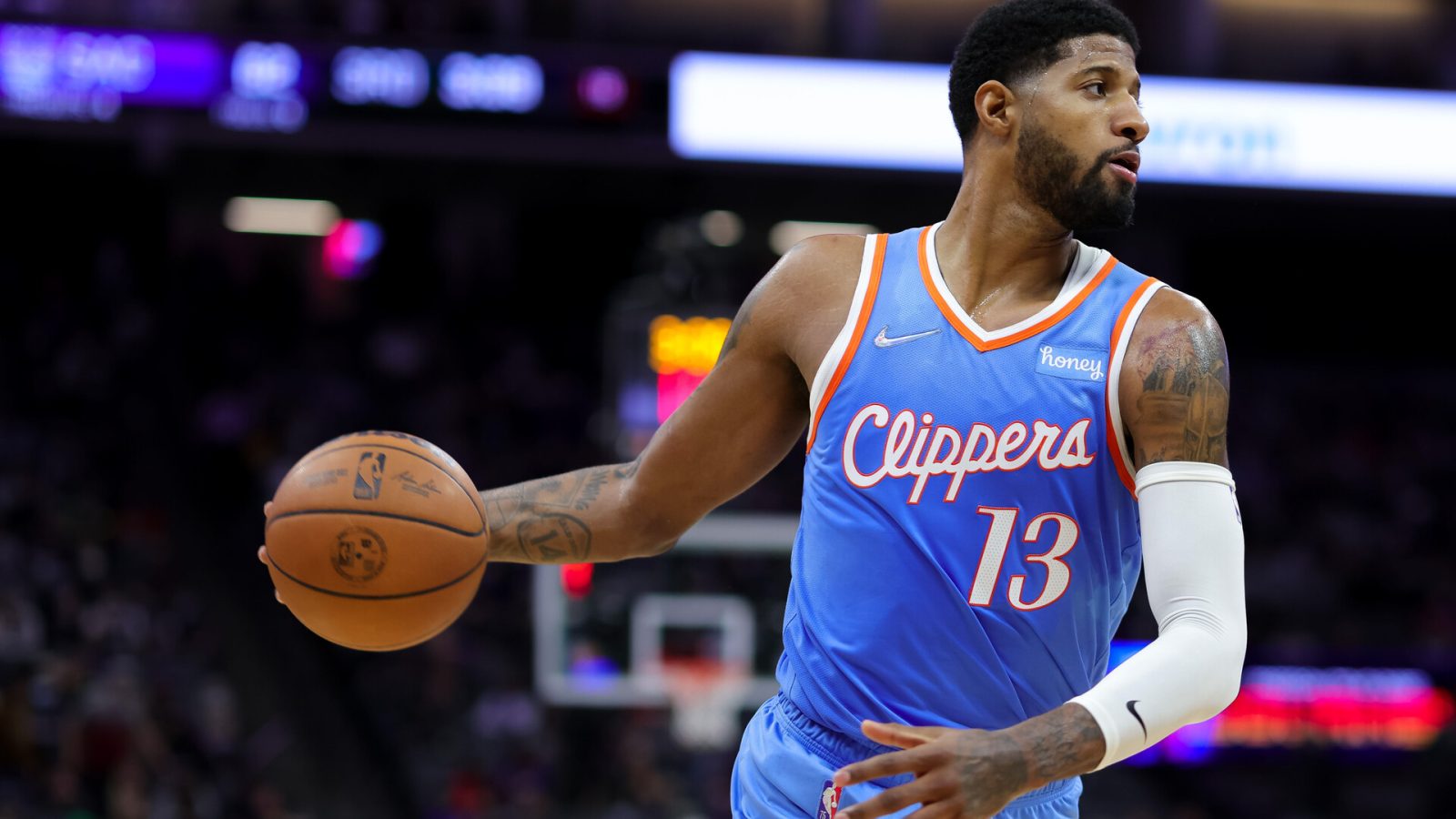 Los Angeles Clippers guard Paul George (13) during the game against the Sacramento Kings at Golden 1 Center.