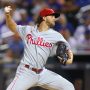 Aaron Nola #27 of the Philadelphia Phillies in action against the New York Mets at Citi Field on September 18, 2021 in New York City. Philadelphia Phillies defeated the New York Mets 5-3.