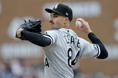Dylan Cease #84 of the Chicago White Sox pitches against the Detroit Tigers during the second inning at Comerica Park on April 9, 2022, in Detroit, Michigan.