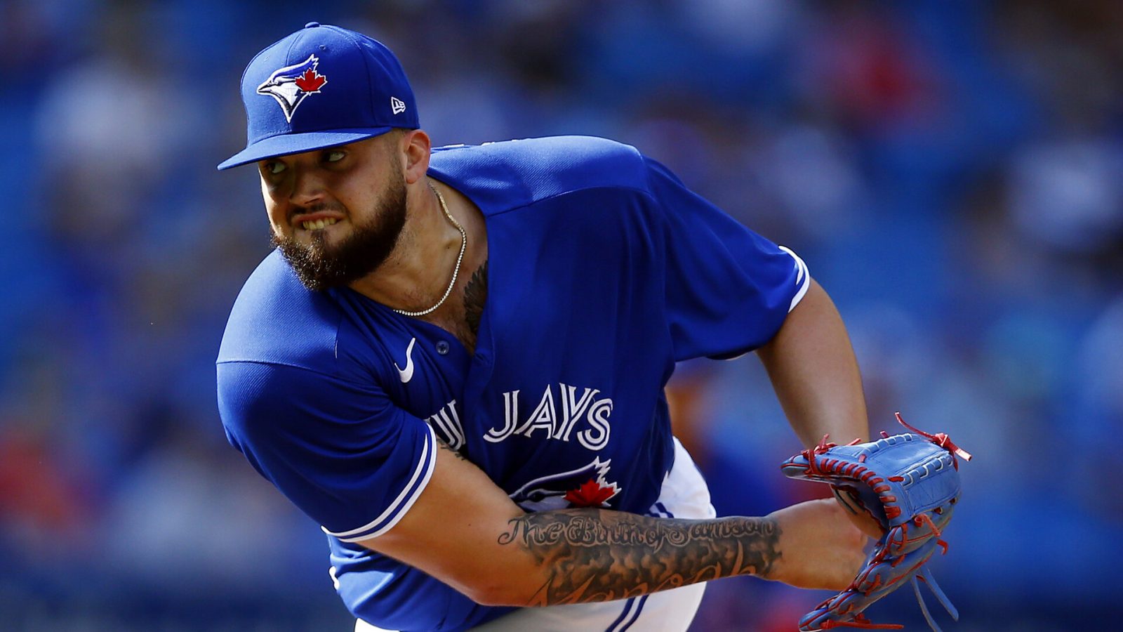 Alek Manoah #6 of the Toronto Blue Jays delivers a pitch in the first inning during a MLB game against the Baltimore Orioles at Rogers Centre on October 2, 2021 in Toronto, Ontario, Canada.