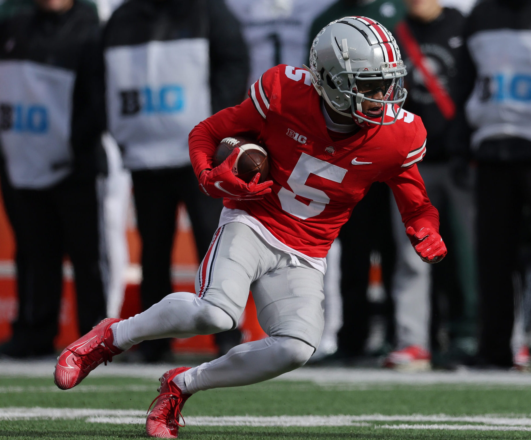 Garrett Wilson #5 of the Ohio State Buckeyes
