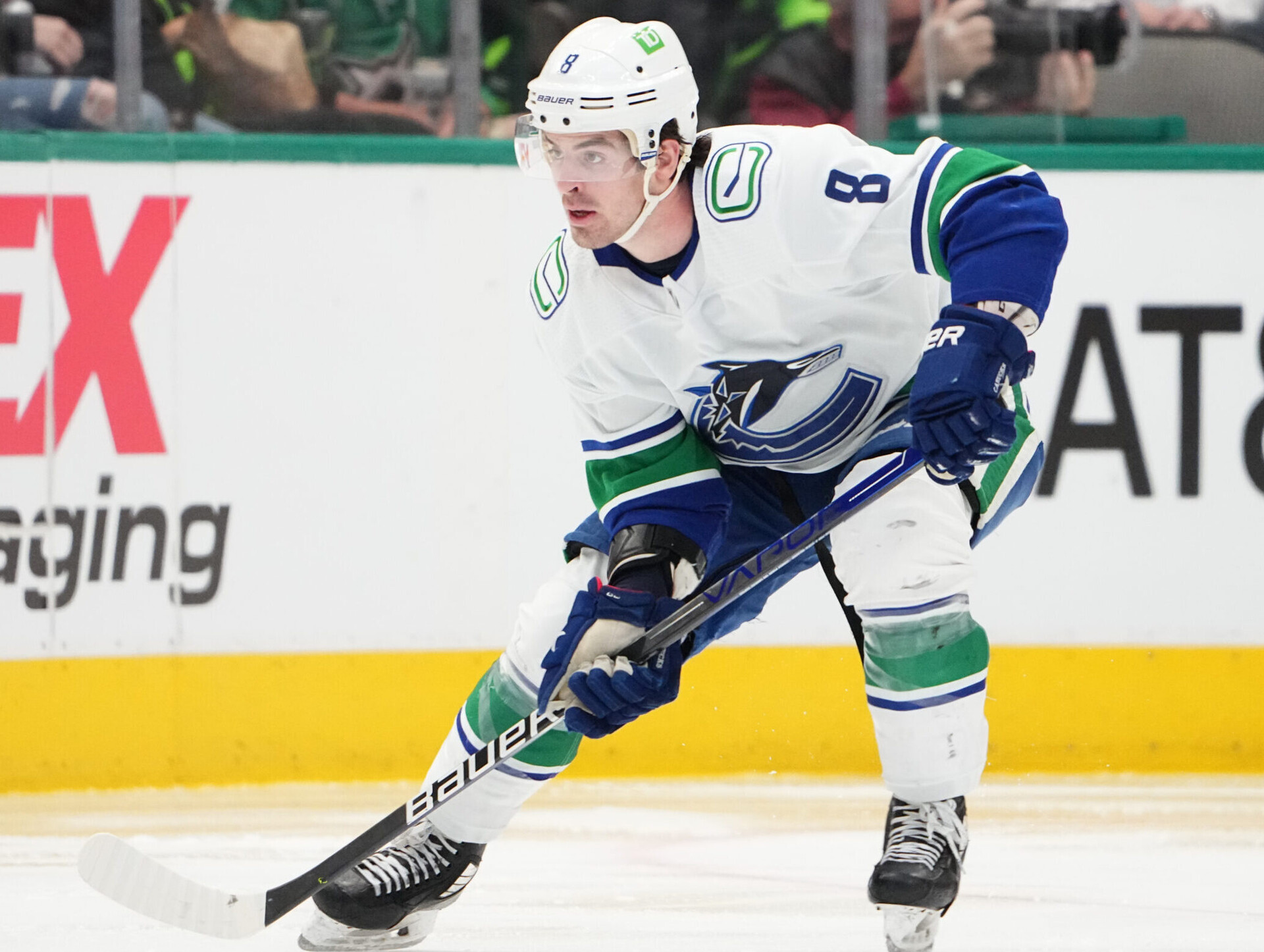 Conor Garland #8 of the Vancouver Canucks