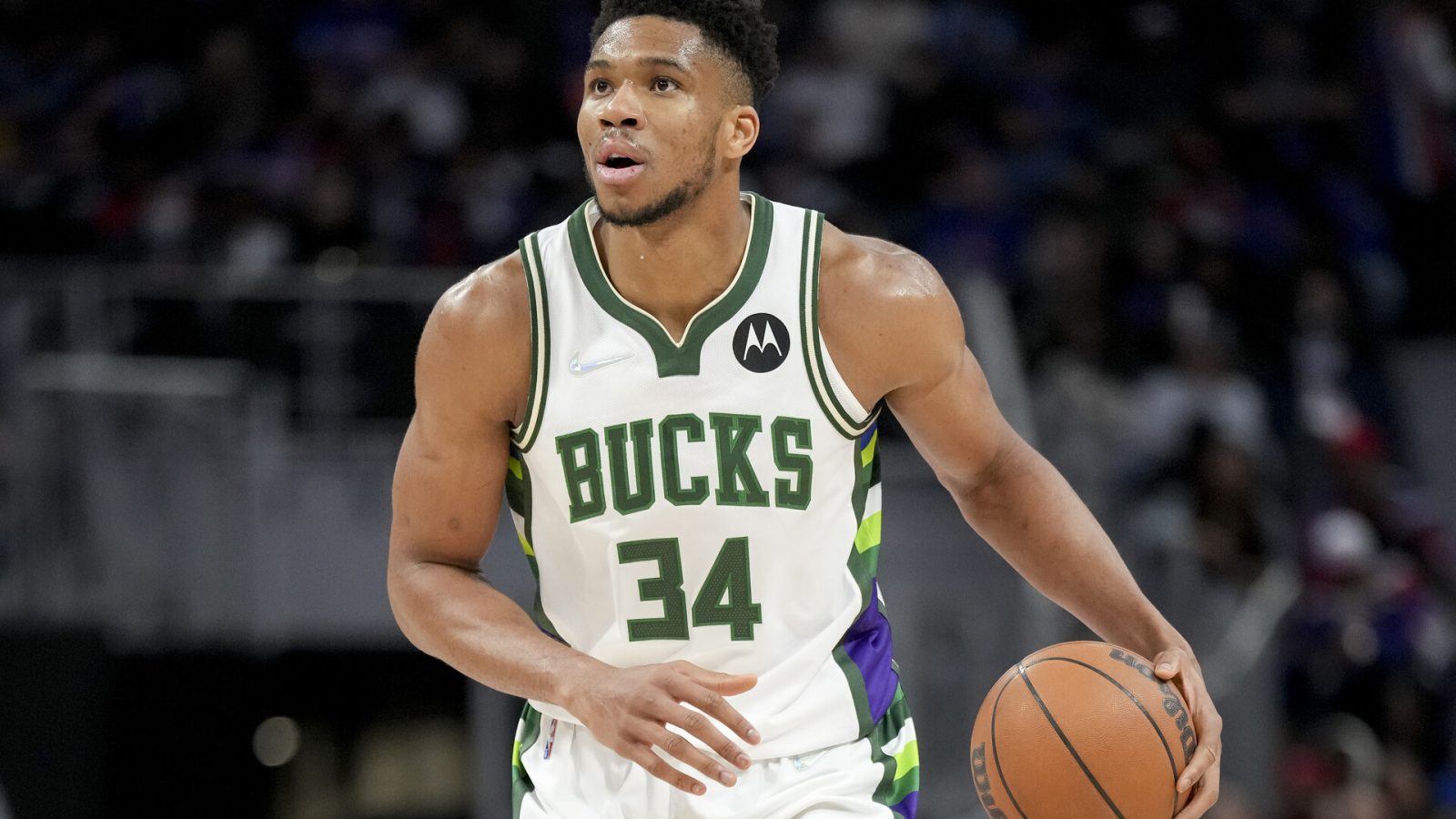 Giannis Antetokounmpo #34 of the Milwaukee Bucks