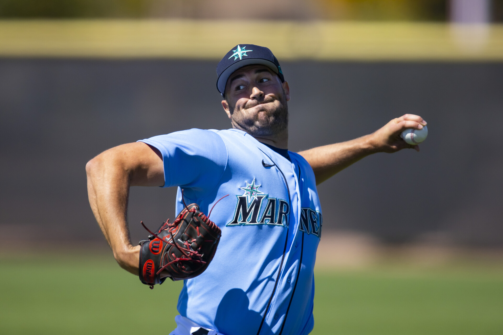 Seattle Mariners pitcher Robbie Ray during spring training workouts at Peoria Sports Complex.