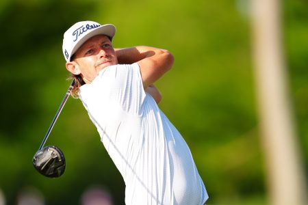 Cameron Smith plays from the 13th tee during the first round of the Zurich Classic of New Orleans golf tournament.