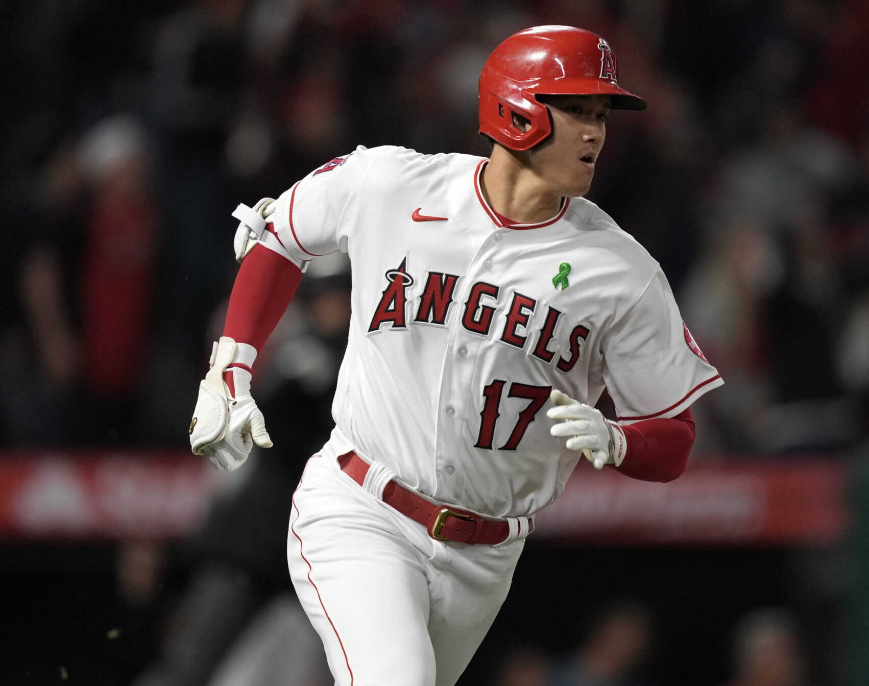 Los Angeles Angels designated hitter Shohei Ohtani rounds the bases after hitting a solo home run in the sixth inning against the Tampa Bay Rays
