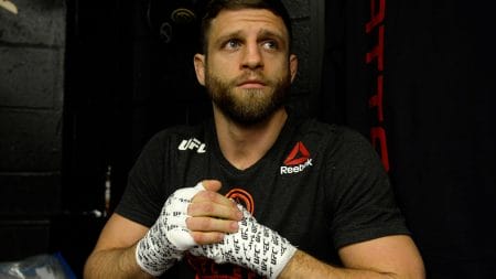 Calvin Kattar has his hands wrapped backstage prior to his bout against Shane Burgos during the UFC 220 event at TD Garden on January 20, 2018 in Boston, Massachusetts.