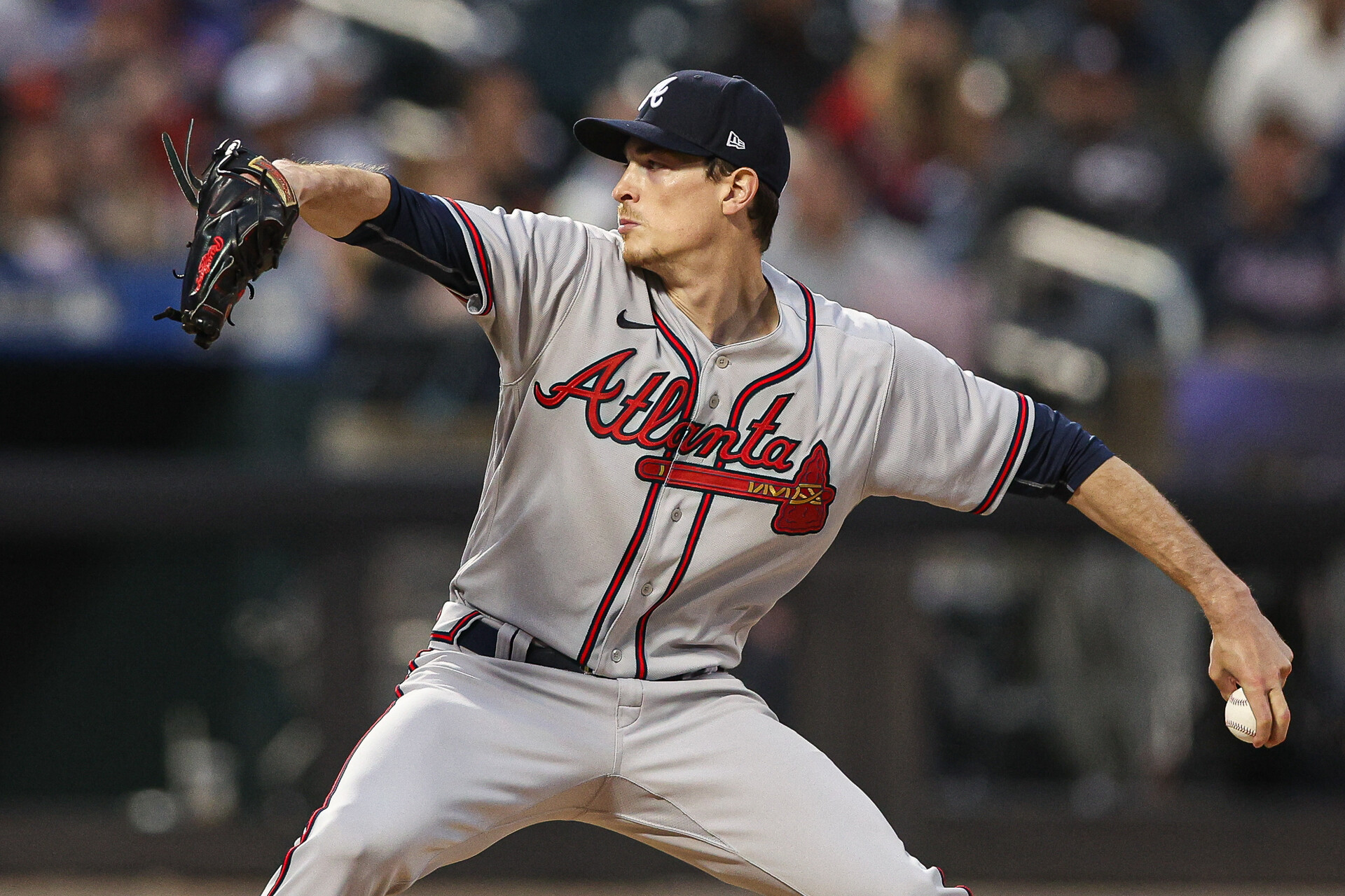 Atlanta Braves starting pitcher Max Fried (54) delivers a pitch during the second inning against the New York Mets at Citi Field.