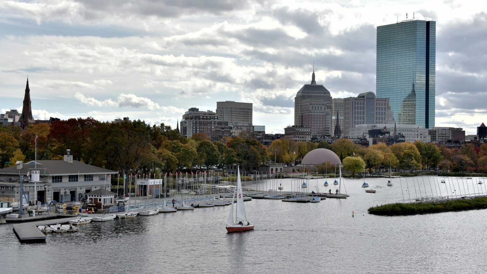 A general view of the Boston skyline is seen on October 26, 2019 in Boston, Massachusetts.