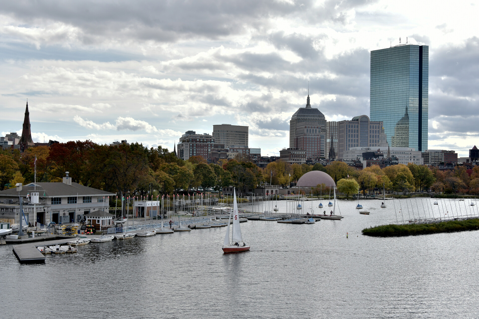 A general view of the Boston skyline is seen on October 26, 2019 in Boston, Massachusetts.