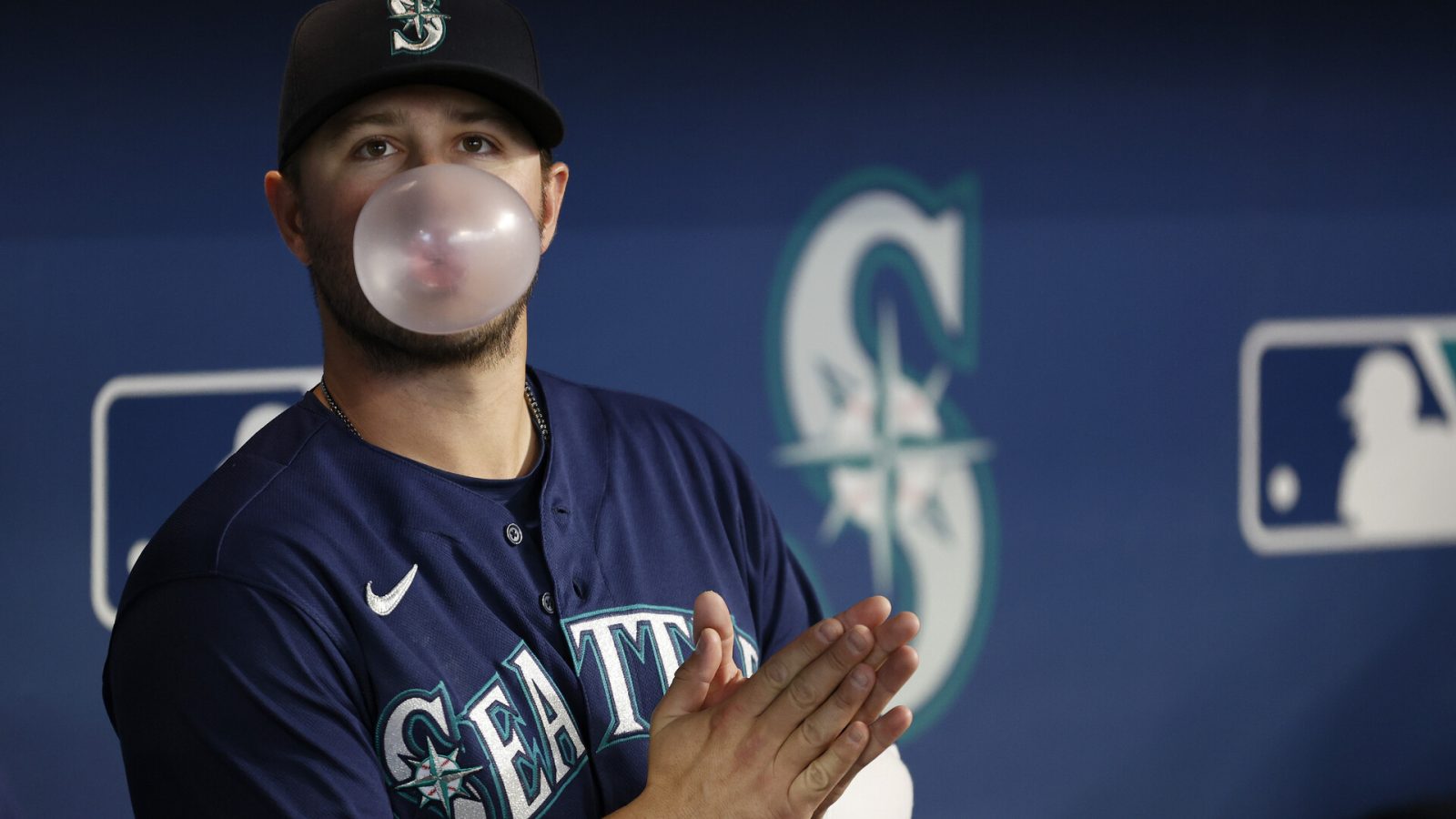 Ty France #23 of the Seattle Mariners looks on before the game against the Tampa Bay Rays at T-Mobile Park on May 07, 2022 in Seattle, Washington.