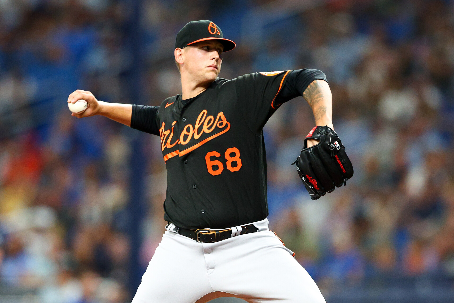 Baltimore Orioles starting pitcher Tyler Wells (68)