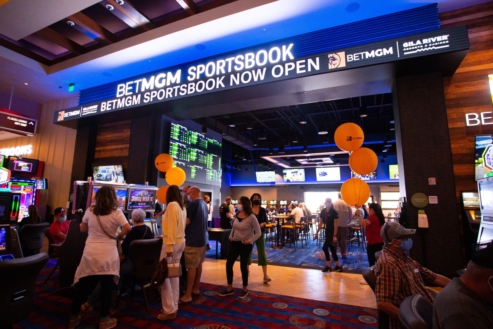 November 7, 2021; Laveen Village, Arizona; Entrance to the newly opened Sportsbook in Vee Quiva Casino Sports Betting
