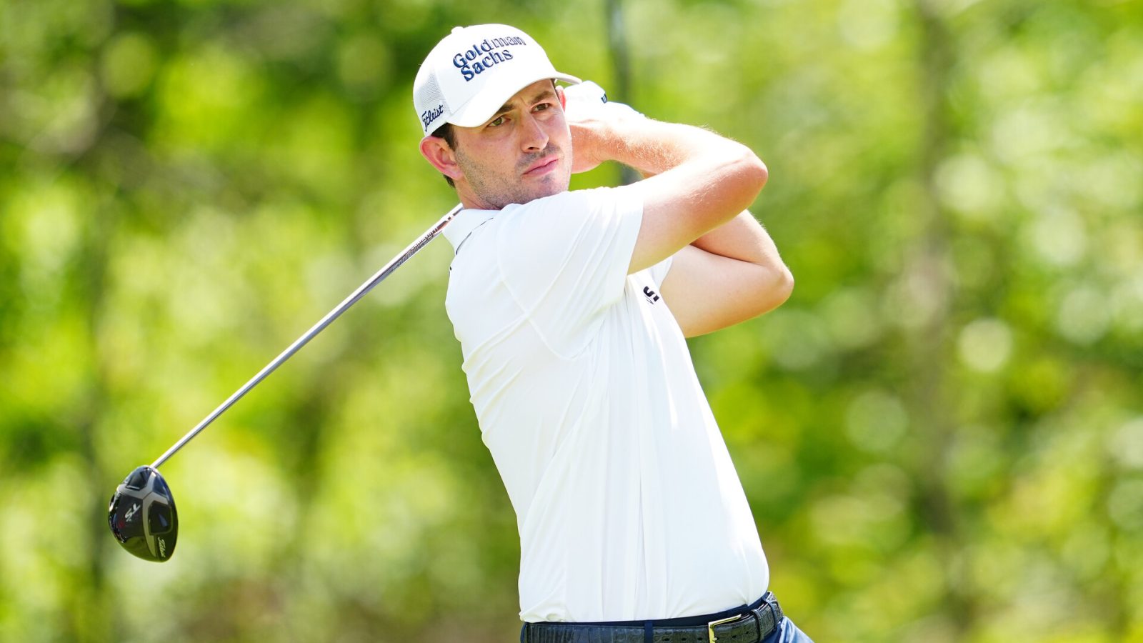 Apr 21, 2022; Avondale, Louisiana, USA; Patrick Cantlay plays his shot from the fifth hole tee during the first round of the Zurich Classic of New Orleans golf tournament