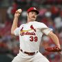 St. Louis Cardinals starting pitcher Miles Mikolas (39) pitches against the Philadelphia Phillies during the seventh inning at Busch Stadium.