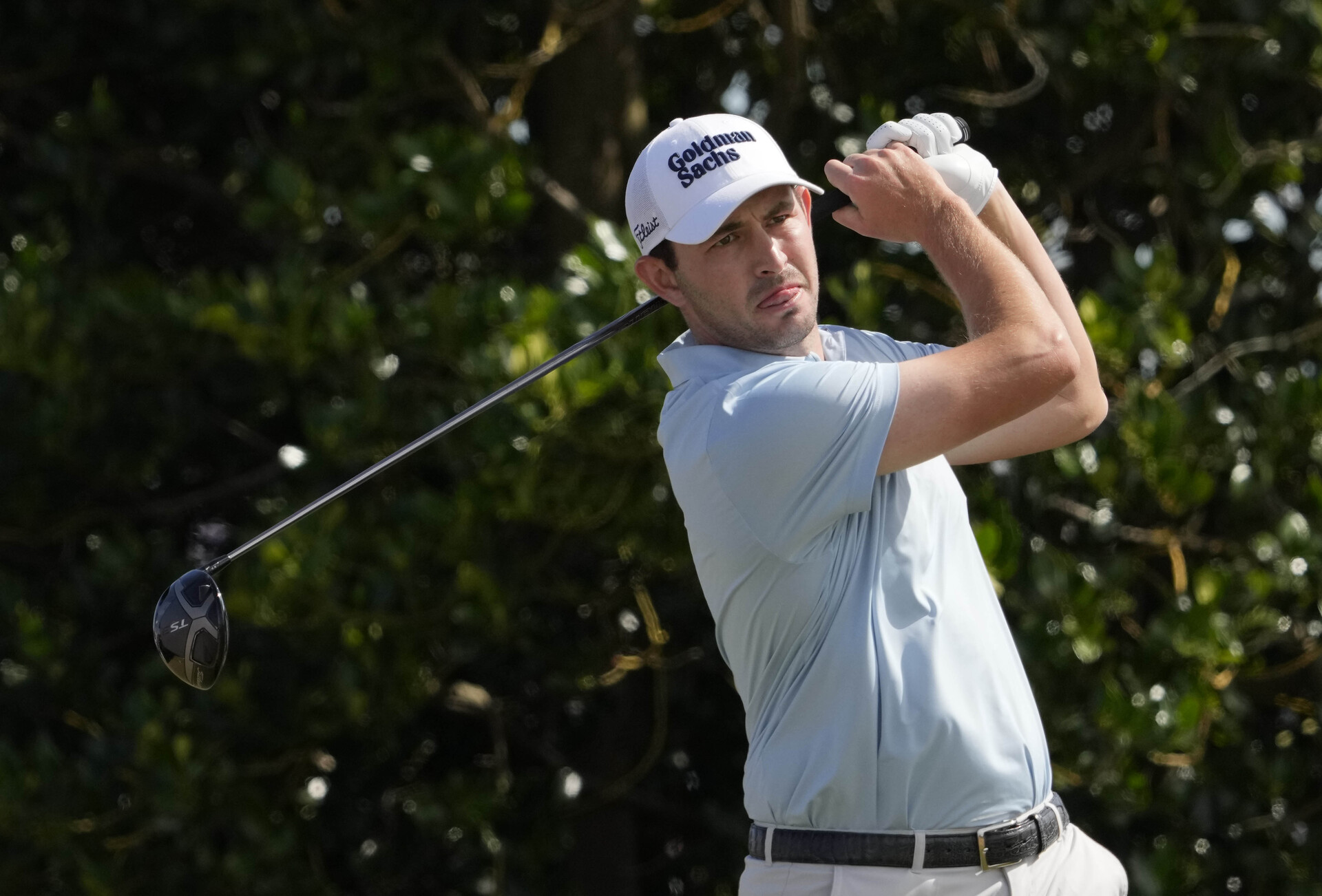 Jul 16, 2022; St. Andrews, Fife, SCT; Patrick Cantlay hits his tee shot on the 3rd hole during the third round of the150th Open Championship golf tournament.