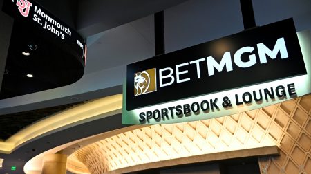 MGM National Harbor, Governor Larry Hogan and Joe Theismann launch sports betting in Maryland with BETMGM at MGM National Harbor on December 09, 2021 in Oxon Hill, Maryland.