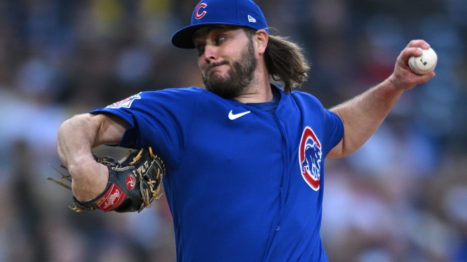 May 10, 2022; San Diego, California, USA; Chicago Cubs starting pitcher Wade Miley (20) throws a pitch against the San Diego Padres during the first inning at Petco Park