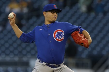 Sep 23, 2022; Pittsburgh, Pennsylvania, USA; Chicago Cubs starting pitcher Javier Assad (72) throws a pitch against the Pittsburgh Pirates during the first inning at PNC Park.