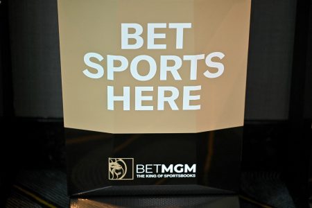 MGM National Harbor, Governor Larry Hogan and Joe Theismann launch sports betting in Maryland with BETMGM at MGM National Harbor on December 09, 2021 in Oxon Hill, Maryland.