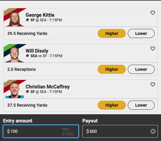 NFL same game parlay picks at Underdog Fantasy Thursday Night Football Week 14.