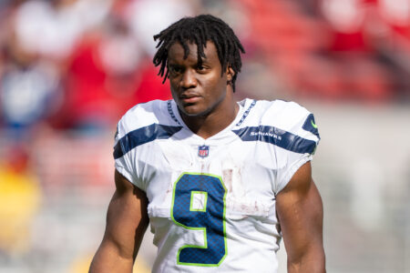 Seattle Seahawks running back Kenneth Walker III (9) after the game against the San Francisco 49ers at Levi's Stadium.