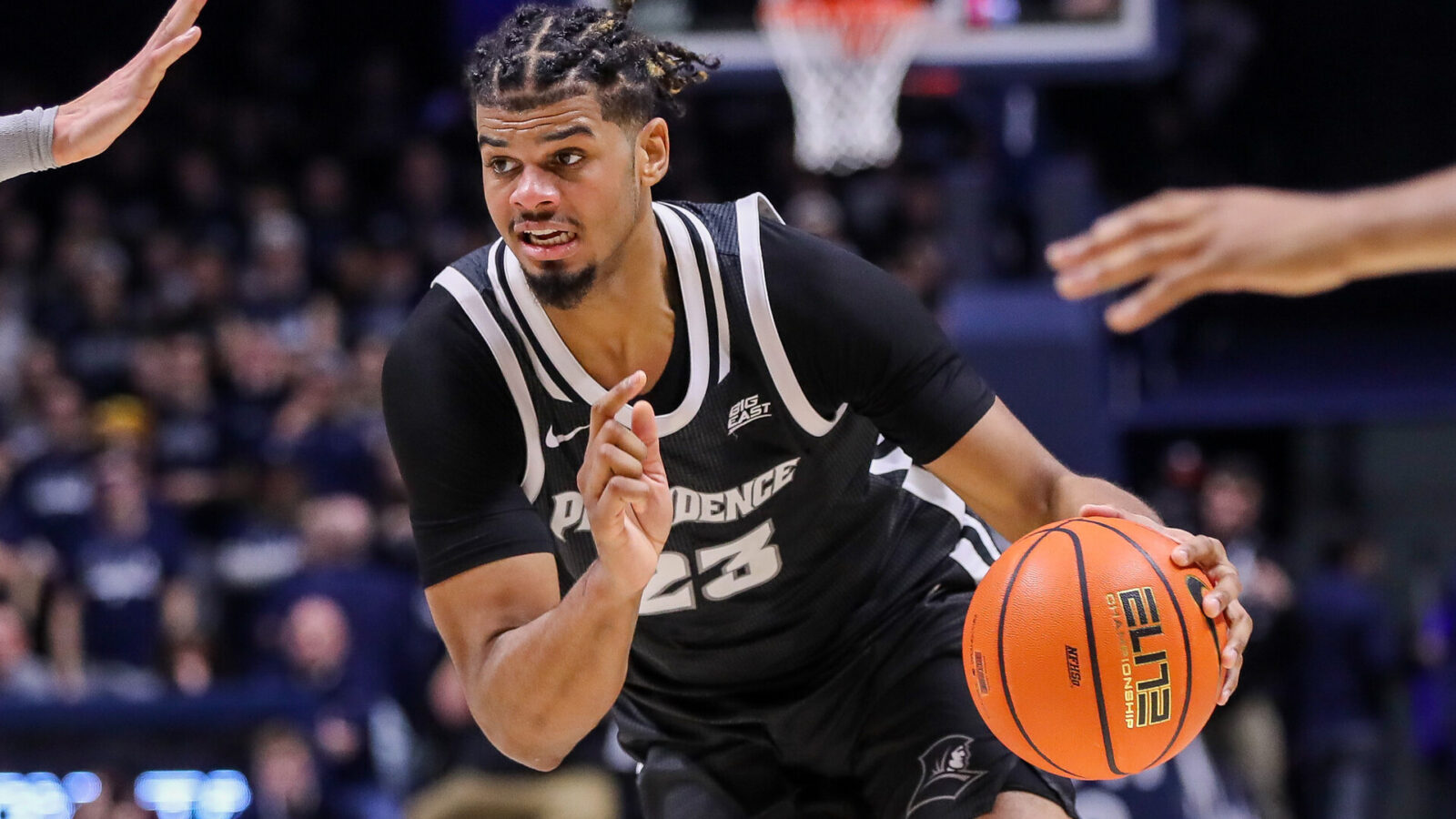 Providence Friars forward Bryce Hopkins (23) dribbles against the Xavier Musketeers in the first half at Cintas Center.