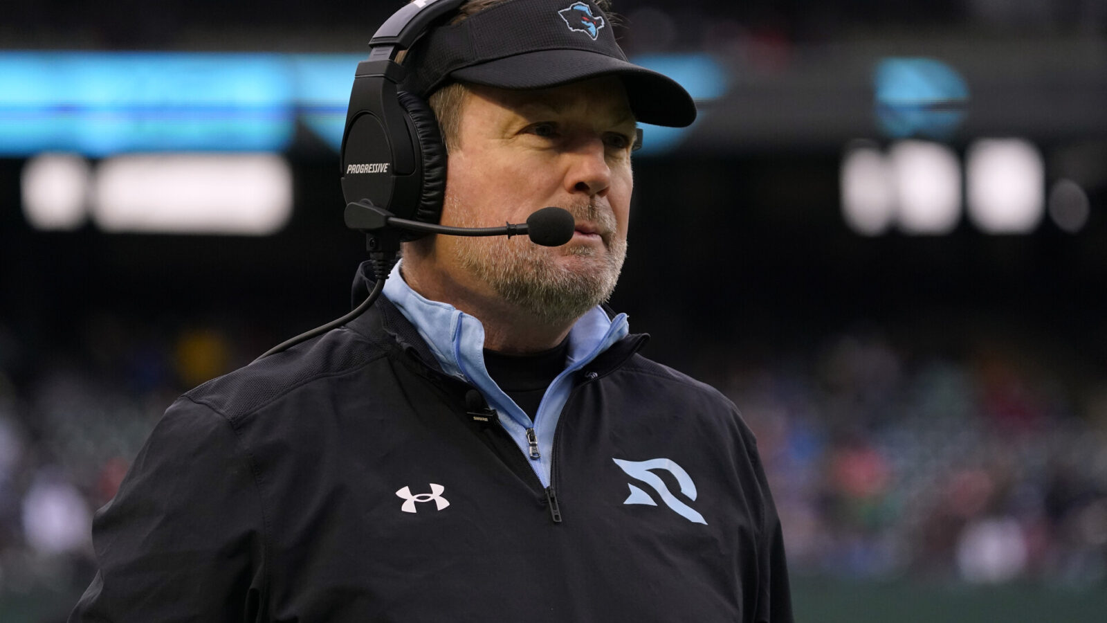 Head coach Bob Stoops of the Arlington Renegades looks on during the second half against the Vegas Vipers at Choctaw Stadium on February 18, 2023 in Arlington, Texas.