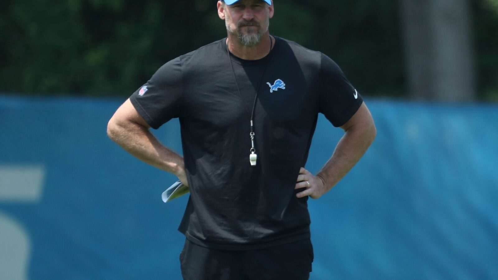 Lions coach Dan Campbell watches the action during minicamp on Thursday, June 8, 2023, in Allen Park.