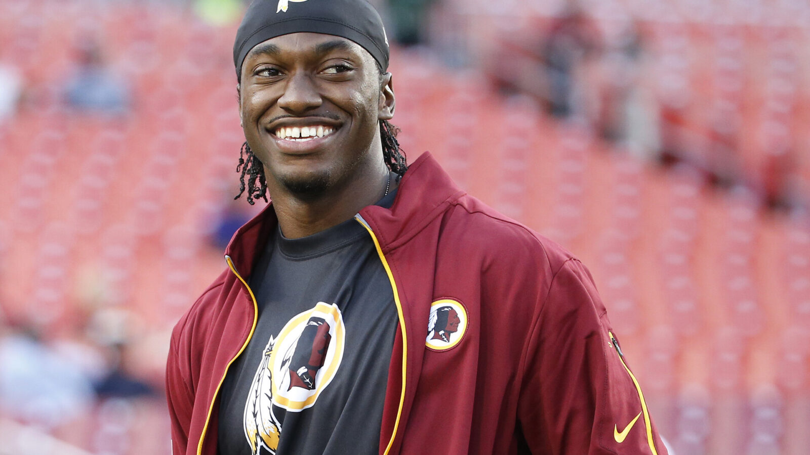 Washington Redskins quarterback Robert Griffin III (10) looks on prior to the game against the Jacksonville Jaguars at FedEx Field.