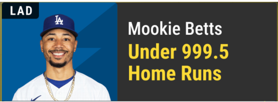boom fantasy promo mookie betts under 999.5 home runs