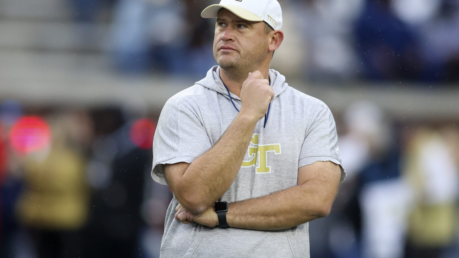 Georgia Tech Yellow Jackets head coach Brent Key on the field before a game against the Miami Hurricanes at Bobby Dodd Stadium.